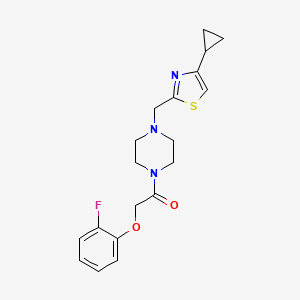 molecular formula C19H22FN3O2S B2595344 1-(4-((4-环丙基噻唑-2-基)甲基)哌嗪-1-基)-2-(2-氟苯氧基)乙酮 CAS No. 1105233-33-7