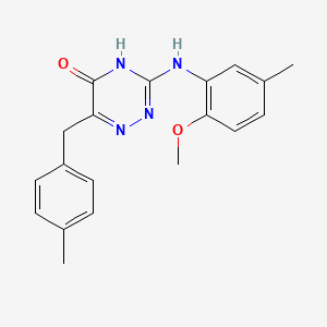 molecular formula C19H20N4O2 B2595345 3-((2-methoxy-5-methylphenyl)amino)-6-(4-methylbenzyl)-1,2,4-triazin-5(4H)-one CAS No. 905765-23-3