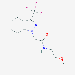 molecular formula C13H18F3N3O2 B259536 N-(2-methoxyethyl)-2-[3-(trifluoromethyl)-4,5,6,7-tetrahydro-1H-indazol-1-yl]acetamide 