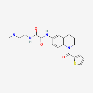 molecular formula C20H24N4O3S B2595362 N1-(2-(dimethylamino)ethyl)-N2-(1-(thiophene-2-carbonyl)-1,2,3,4-tetrahydroquinolin-6-yl)oxalamide CAS No. 899983-30-3