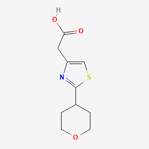molecular formula C10H13NO3S B2595367 2-[2-(Oxan-4-yl)-1,3-thiazol-4-yl]acetic acid CAS No. 1248694-60-1