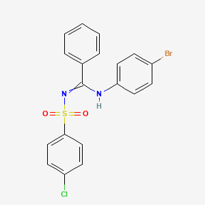 molecular formula C19H14BrClN2O2S B2595371 N-(4-bromophenyl)-N'-((4-chlorophenyl)sulfonyl)benzimidamide CAS No. 31789-44-3