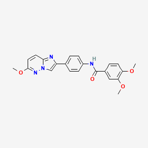 molecular formula C22H20N4O4 B2595372 3,4-二甲氧基-N-(4-(6-甲氧基咪唑并[1,2-b]哒嗪-2-基)苯基)苯甲酰胺 CAS No. 955539-00-1
