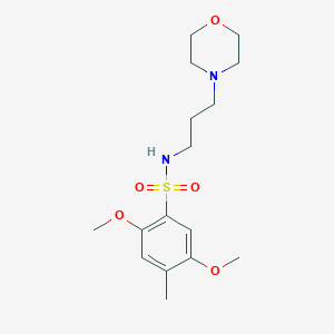 molecular formula C16H26N2O5S B2595389 2,5-二甲氧基-4-甲基-N-(3-吗啉基丙基)苯磺酰胺 CAS No. 873675-14-0