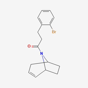 molecular formula C16H18BrNO B2595422 1-((1R,5S)-8-氮杂双环[3.2.1]辛-2-烯-8-基)-3-(2-溴苯基)丙-1-酮 CAS No. 1797892-26-2