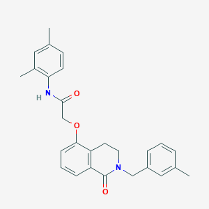 molecular formula C27H28N2O3 B2595436 N-(2,4-二甲苯基)-2-[[2-[(3-甲苯基)甲基]-1-氧代-3,4-二氢异喹啉-5-基]氧基]乙酰胺 CAS No. 850907-54-9