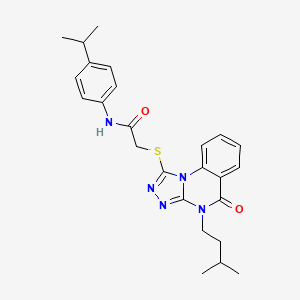 2-((4-isopentyl-5-oxo-4,5-dihydro-[1,2,4]triazolo[4,3-a]quinazolin-1-yl)thio)-N-(4-isopropylphenyl)acetamide