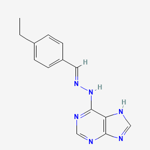 (E)-6-(2-(4-ethylbenzylidene)hydrazinyl)-9H-purine