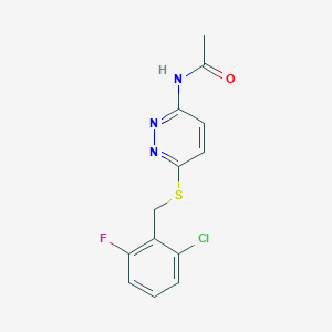 N-(6-((2-chloro-6-fluorobenzyl)thio)pyridazin-3-yl)acetamide