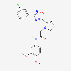 molecular formula C22H19ClN4O4 B2595478 2-{2-[3-(3-クロロフェニル)-1,2,4-オキサジアゾール-5-イル]-1H-ピロール-1-イル}-N-(3,4-ジメトキシフェニル)アセトアミド CAS No. 1261016-37-8