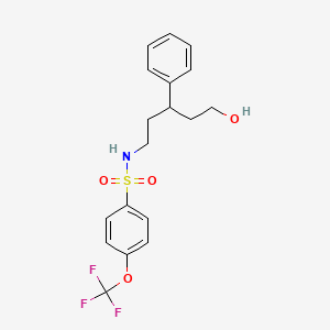 molecular formula C18H20F3NO4S B2595490 N-(5-hydroxy-3-phenylpentyl)-4-(trifluoromethoxy)benzenesulfonamide CAS No. 1795190-85-0