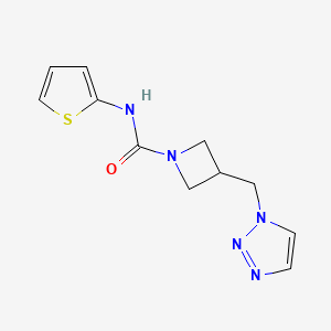 molecular formula C11H13N5OS B2595491 N-Thiophen-2-yl-3-(triazol-1-ylmethyl)azetidine-1-carboxamide CAS No. 2310143-12-3