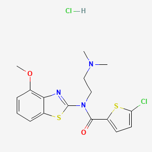 molecular formula C17H19Cl2N3O2S2 B2595493 5-chloro-N-(2-(dimethylamino)ethyl)-N-(4-methoxybenzo[d]thiazol-2-yl)thiophene-2-carboxamide hydrochloride CAS No. 1217119-82-8