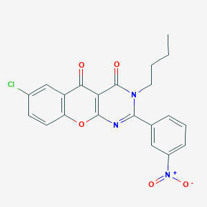 molecular formula C21H16ClN3O5 B2595496 3-butyl-7-chloro-2-(3-nitrophenyl)-3H-chromeno[2,3-d]pyrimidine-4,5-dione CAS No. 879443-31-9