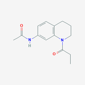 molecular formula C14H18N2O2 B2595513 N-(1-propionyl-1,2,3,4-tetrahydroquinolin-7-yl)acetamide CAS No. 946267-23-8