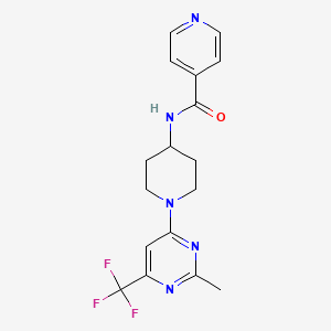 molecular formula C17H18F3N5O B2595521 N-{1-[2-methyl-6-(trifluoromethyl)-4-pyrimidinyl]-4-piperidyl}isonicotinamide CAS No. 1775528-62-5