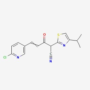 molecular formula C16H14ClN3OS B2595524 5-(6-氯吡啶-3-基)-3-氧代-2-[4-(丙-2-基)-1,3-噻唑-2-基]戊-4-烯腈 CAS No. 1428124-19-9