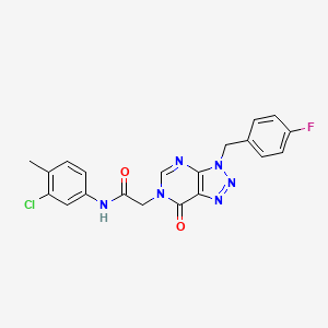 molecular formula C20H16ClFN6O2 B2595525 N-(3-chloro-4-methylphenyl)-2-(3-(4-fluorobenzyl)-7-oxo-3H-[1,2,3]triazolo[4,5-d]pyrimidin-6(7H)-yl)acetamide CAS No. 847382-49-4