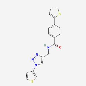 4-(thiophen-2-yl)-N-((1-(thiophen-3-yl)-1H-1,2,3-triazol-4-yl)methyl)benzamide