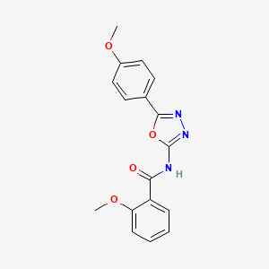molecular formula C17H15N3O4 B2595531 2-methoxy-N-(5-(4-methoxyphenyl)-1,3,4-oxadiazol-2-yl)benzamide CAS No. 865286-74-4