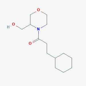 molecular formula C14H25NO3 B2595532 3-シクロヘキシル-1-(3-(ヒドロキシメチル)モルホリノ)プロパン-1-オン CAS No. 1421513-74-7