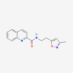 molecular formula C16H15N3O2 B2595537 N-(2-(3-甲基异恶唑-5-基)乙基)喹啉-2-甲酰胺 CAS No. 1421472-63-0