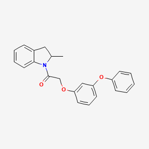 molecular formula C23H21NO3 B2595558 1-(2-Methylindolin-1-yl)-2-(3-phenoxyphenoxy)ethanone CAS No. 325832-14-2