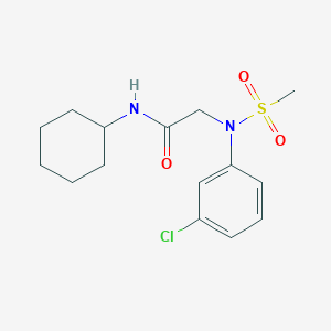 molecular formula C15H21ClN2O3S B259556 N~2~-(3-chlorophenyl)-N~1~-cyclohexyl-N~2~-(methylsulfonyl)glycinamide 