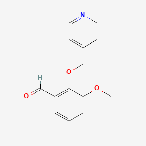 molecular formula C14H13NO3 B2595560 3-Methoxy-2-(pyridin-4-ylmethoxy)benzaldehyde CAS No. 54477-09-7