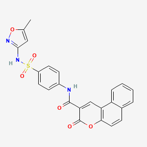 molecular formula C24H17N3O6S B2595564 N-(4-(N-(5-甲基异恶唑-3-基)磺酰胺基)苯基)-3-氧代-3H-苯并[f]色烯-2-甲酰胺 CAS No. 141102-00-3