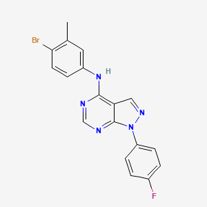 molecular formula C18H13BrFN5 B2595566 N-(4-溴-3-甲基苯基)-1-(4-氟苯基)-1H-吡唑并[3,4-d]嘧啶-4-胺 CAS No. 890896-72-7