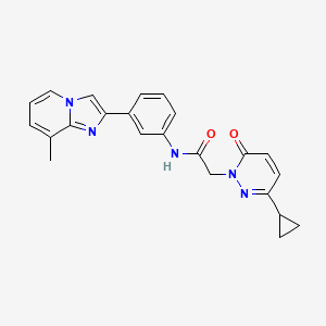 molecular formula C23H21N5O2 B2595573 2-(3-cyclopropyl-6-oxopyridazin-1(6H)-yl)-N-(3-(8-methylimidazo[1,2-a]pyridin-2-yl)phenyl)acetamide CAS No. 2034388-19-5