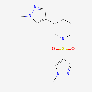 molecular formula C13H19N5O2S B2595578 3-(1-Methylpyrazol-4-yl)-1-(1-methylpyrazol-4-yl)sulfonylpiperidine CAS No. 2320576-61-0
