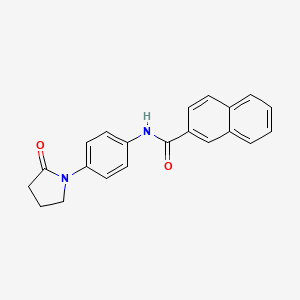 molecular formula C21H18N2O2 B2595590 N-(4-(2-oxopyrrolidin-1-yl)phenyl)-2-naphthamide CAS No. 941933-09-1