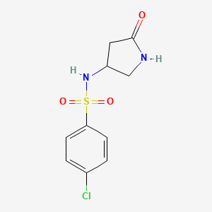 molecular formula C10H11ClN2O3S B2595601 4-chloro-N-(5-oxopyrrolidin-3-yl)benzenesulfonamide CAS No. 1396853-95-4
