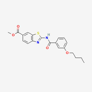 molecular formula C20H20N2O4S B2595608 Methyl 2-(3-butoxybenzamido)benzo[d]thiazole-6-carboxylate CAS No. 946236-76-6