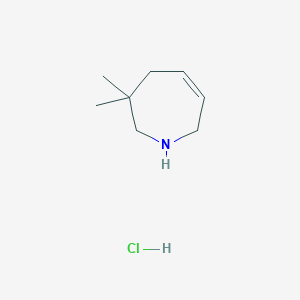 molecular formula C8H16ClN B2595609 3,3-Dimethyl-1,2,4,7-tetrahydroazepine;hydrochloride CAS No. 2344678-86-8