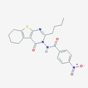 molecular formula C21H22N4O4S B259561 N-(2-butyl-4-oxo-5,6,7,8-tetrahydro[1]benzothieno[2,3-d]pyrimidin-3(4H)-yl)-4-nitrobenzamide 