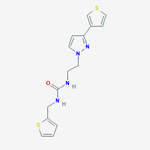 molecular formula C15H16N4OS2 B2595635 1-(thiophen-2-ylmethyl)-3-(2-(3-(thiophen-3-yl)-1H-pyrazol-1-yl)ethyl)urea CAS No. 2034366-85-1