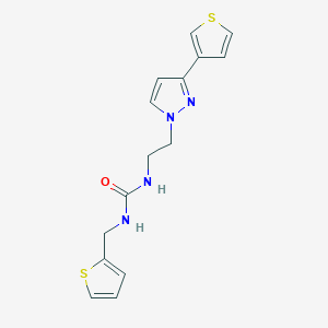 molecular formula C15H16N4OS2 B2595635 1-(噻吩-2-基甲基)-3-(2-(3-(噻吩-3-基)-1H-吡唑-1-基)乙基)脲 CAS No. 2034366-85-1