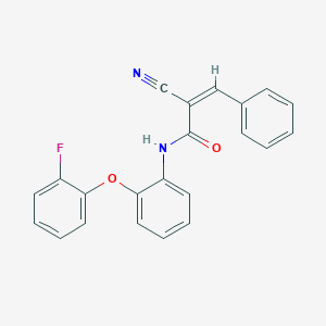molecular formula C22H15FN2O2 B2595675 (Z)-2-cyano-N-[2-(2-fluorophenoxy)phenyl]-3-phenylprop-2-enamide CAS No. 327081-95-8