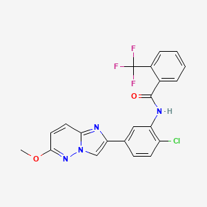 molecular formula C21H14ClF3N4O2 B2595726 N-(2-chloro-5-(6-methoxyimidazo[1,2-b]pyridazin-2-yl)phenyl)-2-(trifluoromethyl)benzamide CAS No. 946323-41-7