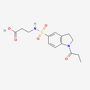 molecular formula C14H18N2O5S B2595728 3-(1-Propionylindoline-5-sulfonamido)propanoic acid CAS No. 899718-44-6