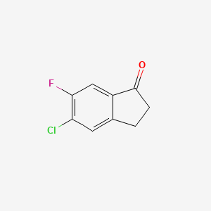 molecular formula C9H6ClFO B2595734 5-氯-6-氟-2,3-二氢-1H-茚满-1-酮 CAS No. 881190-94-9