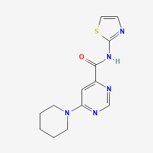 molecular formula C13H15N5OS B2595742 6-(piperidin-1-yl)-N-(thiazol-2-yl)pyrimidine-4-carboxamide CAS No. 2034365-86-9