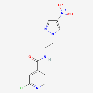 molecular formula C11H10ClN5O3 B2595748 2-chloro-N-[2-(4-nitro-1H-pyrazol-1-yl)ethyl]pyridine-4-carboxamide CAS No. 1424550-57-1