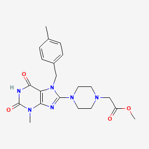 methyl 2-(4-(3-methyl-7-(4-methylbenzyl)-2,6-dioxo-2,3,6,7-tetrahydro-1H-purin-8-yl)piperazin-1-yl)acetate