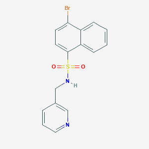 molecular formula C16H13BrN2O2S B259576 4-bromo-N-(pyridin-3-ylmethyl)naphthalene-1-sulfonamide 