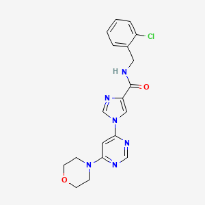 molecular formula C19H19ClN6O2 B2595773 N~4~-(2-氯苄基)-1-(6-吗啉代-4-嘧啶基)-1H-咪唑-4-甲酰胺 CAS No. 1251628-27-9