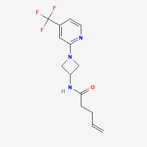 molecular formula C14H16F3N3O B2595791 N-[1-[4-(三氟甲基)吡啶-2-基]氮杂环丁-3-基]戊-4-烯酰胺 CAS No. 2415523-21-4